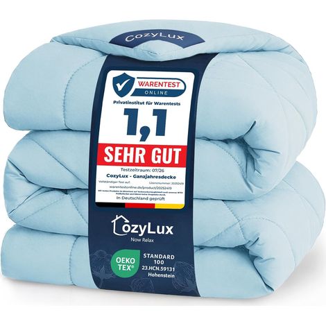 Couette 240x260 cm Bleu Clair pour Lit 2 Personnes (1/5)