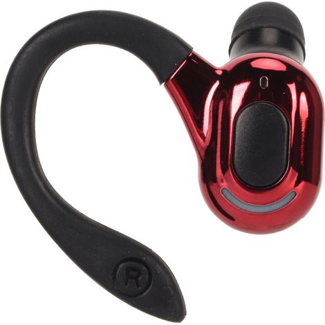 Casque Bluetooth 5.2, son stéréo HiFi, appels HD, réduction du bruit, étanche IPX4, oreillette sans fil Bluetooth mono, noir et rouge (1/5)