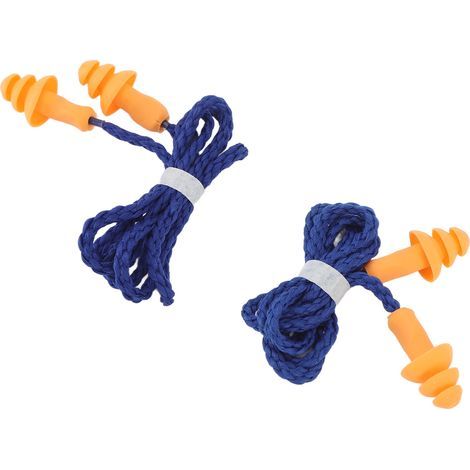 2 Pièces Bouchons d'Oreilles Anti-Bruit en Silicone Souple avec Cordon - Idéal pour Dormir, Étudier et Natation, Motif Arbre (1/5)