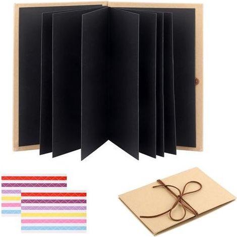 scrapbook-diy-faltfotoalbum-aus-schwarzem-karton-kompaktes-format-17-5-x-11-5-cm-18-seiten-inklusive-kordel-und-selbstklebenden-ecken-1-stuck-217132229 (1/5)
