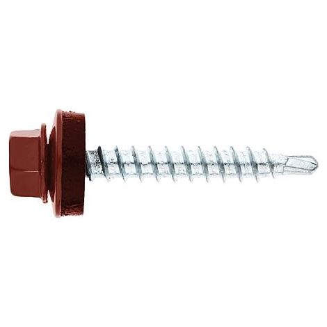 Vis de façade Twistec® Colorhead 4,8 x 80 RAL 8012 UE: 100 pcs avec clé à douille 451M8P