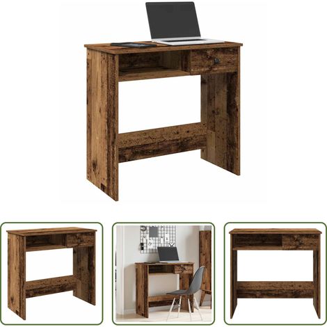 vidaXL Bureau d'étude - Bureau style vieux bois 80x40x75 cm bois d'ingénierie (1/5)