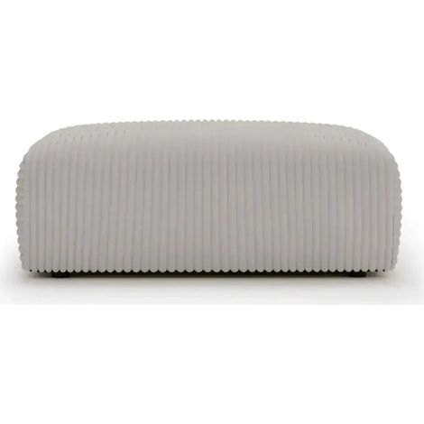 MILA - Pouf en velours côtelé Gris clair 110x72x40 (1/5)