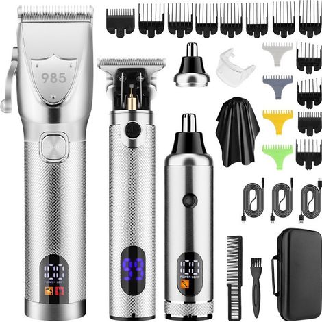 Haarschneider für Herren, Bartschneider für Herren mit USB-Kabel, Nasenhaarschneider, 3-in-1-Profi-Bart- und Haarschneider-Set, geeignet für Glatzen, Fade-Bärte, Dreitagebärte und Barbershops.