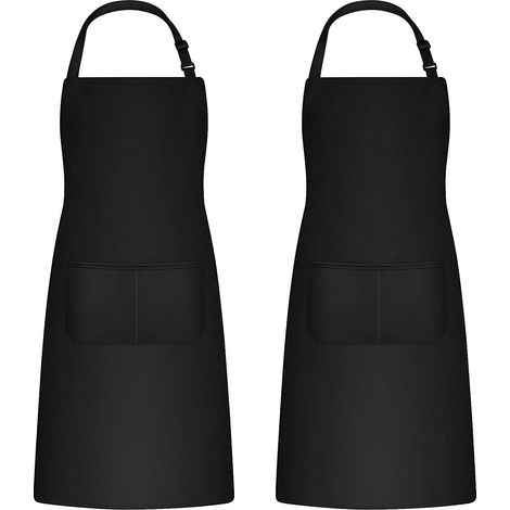 2 Packs Apron Cooking Kitchen Waterproof,Adjustable Chef Apron with Pockets for Home,Restaurant,Craft,Garden,BBQ,School,Coffee House,Apron for Men Women (1/5)