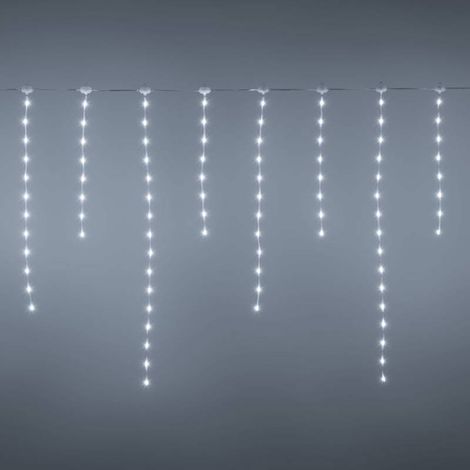 Guirlande stalactites chute de neige 3m H80cm 220 LED gouttes blanc froid câble transparent Lotti