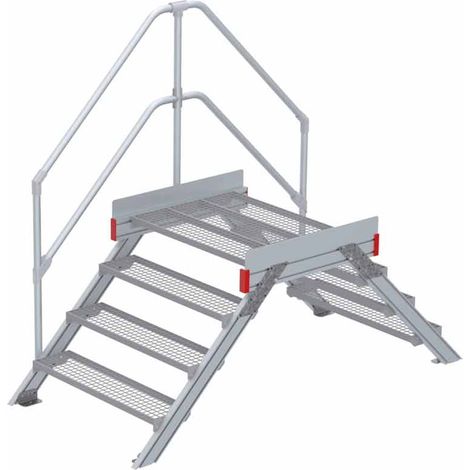 Euroline 512 Überstieg 45° 1000mm Stufenbreite 2x4 Stufen Stahl Gitterrost