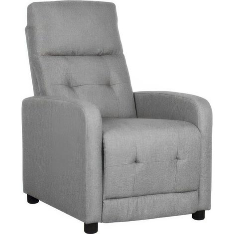 Poltrona Recliner Rey Grigio Chiaro con Meccanismo Push Back 65,5 x 85,5 x h 102,5 cm