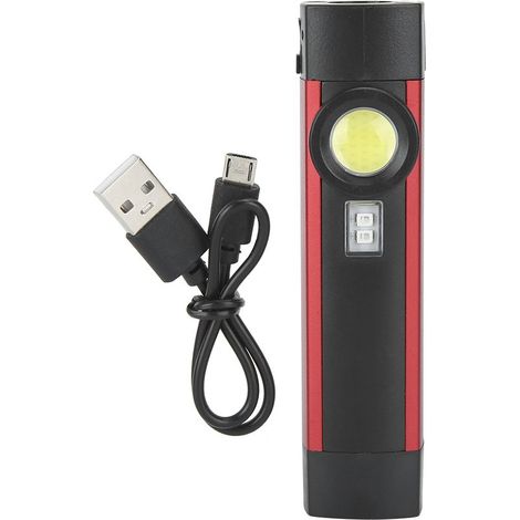 Lampe de travail LED portable 5W rechargeable USB, lampe torche COB violette avec aimant, 4 modes d'éclairage (1/5)