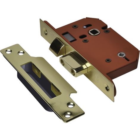 Union StrongBOLT 22WCS Mortice Bathroom Lock in Polished Brass, 68mm (2.5 inches) with Visible Keyhole, Model UNNY22WCPB25 (1/5)