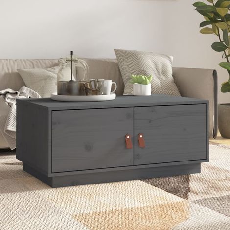 Coffee Table Grey 80x50x35 cm Solid Wood Pine vidaXL