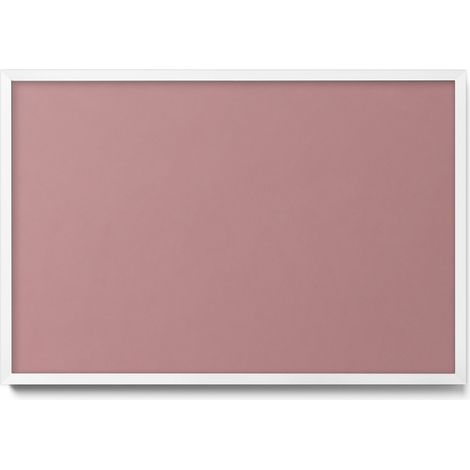 Tableau Magnétique en Métal Tableau pour Magnet - Motif Couleur rose pastel - Minimaliste - Cadre Blanc - 60x40 cm - Plaque Magnétique