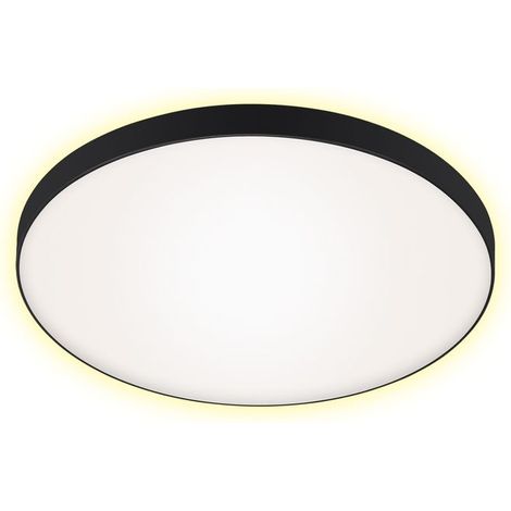 LED Deckenleuchte Deckenlampe 18W schwarz Metall-Kunststoff Ø35,5cm Briloner (1/5)