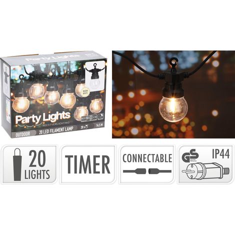 GHIRLANDA DI LUCI 20LED G50 BIANCO CALDO