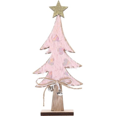 Décoration de Noël en Bois pour Table, Sapin, Bureau et Étagère (1/5)