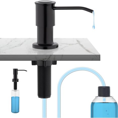 Distributeur de Savon pour Évier de Cuisine avec Bouteille 500ML et Ensemble de rallonge de 1,0 m, Diffuseur Pompe Liquide, Caché Distributeur Liquide Vaisselle (1/5)