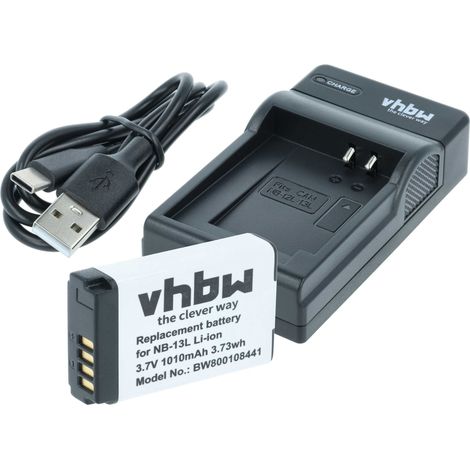 vhbw Ladezubehör-Set kompatibel mit Canon Vixia Mini X Kamera - 1x Ladegerät, 1x Akku (1/5)