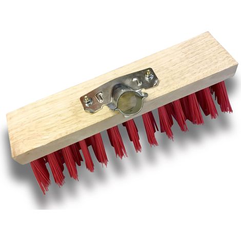 Balai de cantonnier Longueur 32 cm Piste Extérieur Garnissage PVC rouge Semelle bois Douille métal boulonnée Ø 28 mm Sans manche Kibros 532CDSb