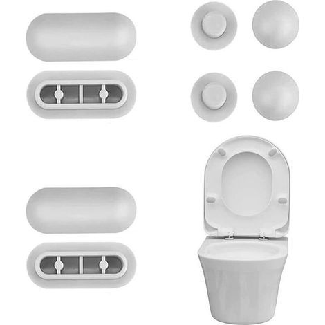 4 Pcs Patin Abattant WC en Plastique Carivent,avec 4 Ecarteurs de Couvercle de Toilette Pare-Chocs de Siège de Toilette Robuste Tampon de Siège de Toilette Anti-choc pour Toilette Lunette Couvercle (1/5)