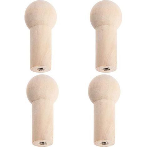 Hook Murale En Bois Naturel - Forme Branche - Auto-Adhésif - Pour Serviettes Manteaux Chapeaux Clés - 4 Pièces (1/4)