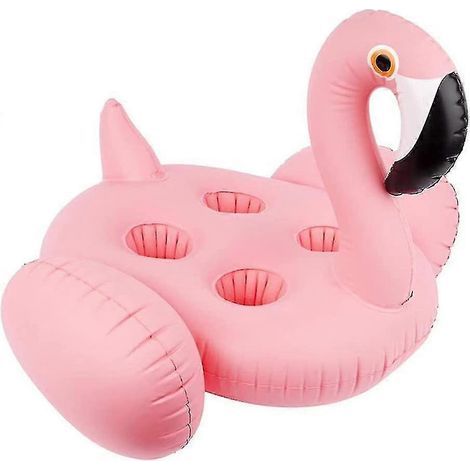 Porte-gobelets gonflable flottant Park, sous-verres flamant rose avec 4 trous pour fête d'été à la piscine (1/5)