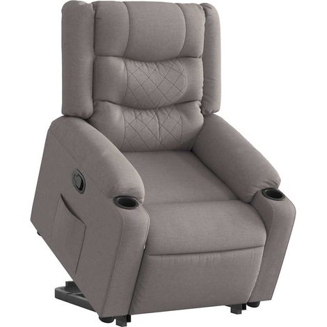 Relaxsessel mit Aufstehhilfe Taupe Stoff