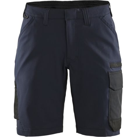 Pantalón corto de trabajo de mantenimiento stretch 4D mujer 7123 - Azul marino oscuro/Negro L - FR(44) - SE(C42) - Normas