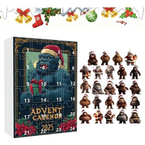Calendriers De L'Avent Ho-mme Singe 2026 Calendrier De Compte À Rebours De Noël De 24 Jours Avec Décorations 2D acrylique Ho-mme Singe Calendriers De L'Avent Avec Pendentifs Singes Amusants Pour La (1/5)
