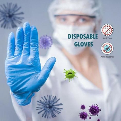 100 gants jetables en PVC, vêtements de protection, taille L, largeur de paume 9-10 cm (1/4)