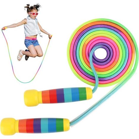 Corde à sauter pour enfants - Réglable et multicolore, 2,5 m, jeu de fitness (1/5)