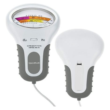 Analyseur d'eau, testeur numérique de chlore et pH Cl2 pour piscine, analyseur d'eau SPA avec sonde pour piscine ou spa domestique, 1 piles alcalines AA, blanc gris, 1 pc (1/3)