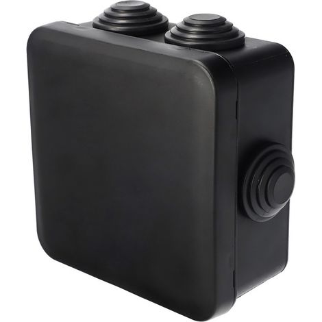 Boîte de drivation tanche en saillie, presse-étoupes, fermeture à clic 85x85x45mm IP55 noir EDO Technic