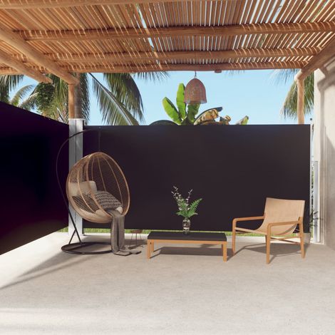 Toldo lateral retráctil negro 180x600 cm vidaXL
