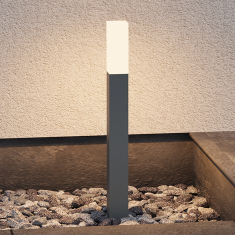doporro Lámpara de Jardín 3000K, Luz de Jardín IP65 Bolardos LED Externos 3,8x3,8x80,6cm en Aluminio para Jardines, Parques, Zonas Residenciales y Entradas Deus Lumina, Arena Gris Oscuro (1/5)