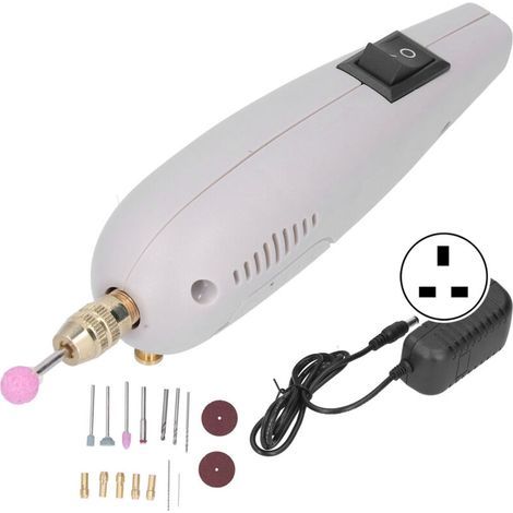 Kit de 18 pièces Mini Perceuse Électrique Graveur pour Verre Céramique, AC100‑240V avec Fiche UK (1/5)