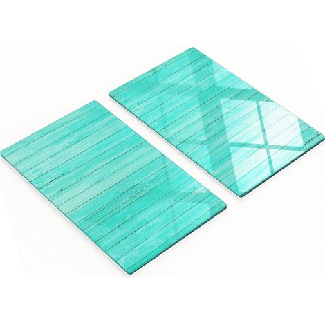 Tablas de servir de cristal para cocina con gr谩ficos, color verde, 2x30x52 cm.