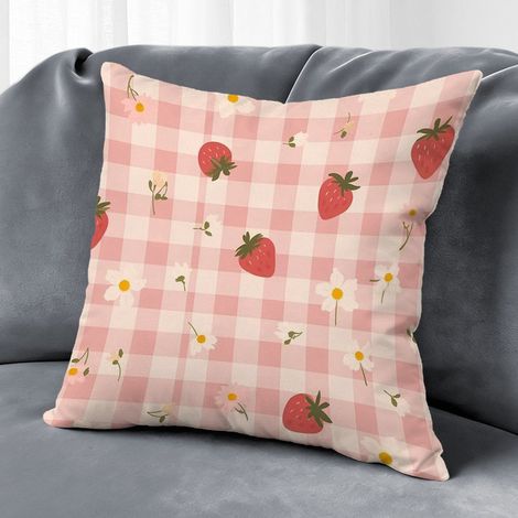 Housse de coussin plantes fleurs été, décoration salon chambre,40×40cm (1/5)