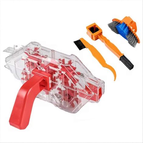 Nettoyeur de chaîne pour vélo - Outils de nettoyage - Brosse de chaîne 3D - Kit d'outils de lavage pour VTT, vélo de route et vélo à pignon fixe - Accessoires (1/5)