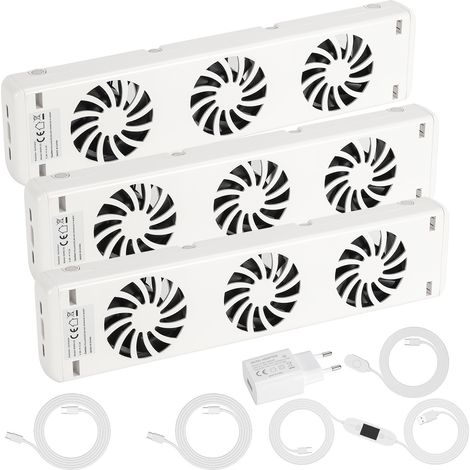 Jiubiaz Radiatorventilator 3-fach, 3er-Set, Temperatursteuerung, für ≤150 cm (1/5)