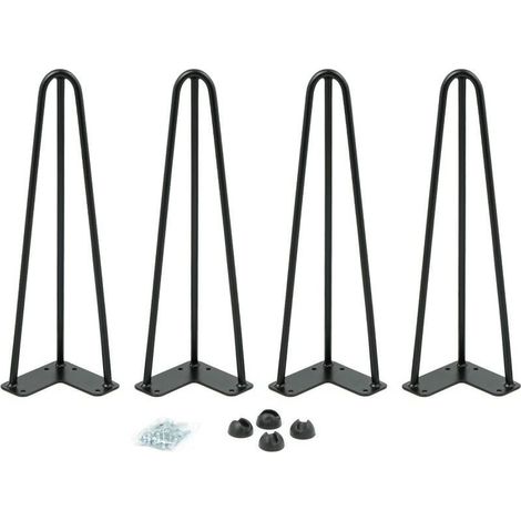 Lot de 4 pieds épingle 40,5 cm pour table design industriel (1/4)
