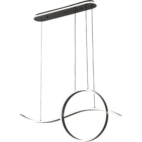 Colgante Style Negro 205w 3000-4000-6000k 17940lm  C/luz Ambiente Remoto Y Reg.intensidad Regx100x15cm (1/2)