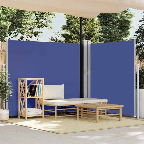 Side Awning Blue and Grey vidaXL
