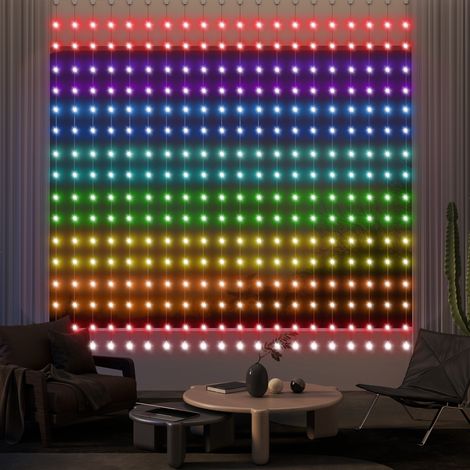 Rideau Lumineux LED Intelligent 3x3m, Synchronisation Musicale, Télécommande & App, Effets & Couleurs Personnalisables (1/5)