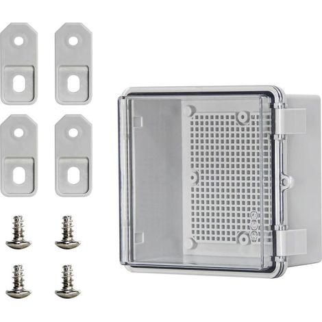 (15x15x9 cm) Boîtier de jonction électrique pour extérieur Boîtier de projet IP66 en plastique ABS Enceinte électrique avec couvercle à charnière Boîtier électrique transparent (1/5)
