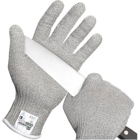 set - Gants anti-coupure - Gants de découpe de qualité alimentaire - Métal mécanique verre anti-coupure - Préparation alimentaire en cuisine, gants de découpe pour la viande, les coquilles d'huîtres, (1/5)