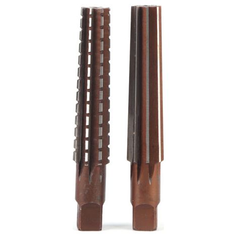 Jeu de 2 alésoirs coniques HSS MT3 à queue droite, finition fine/ébauche (1/5)