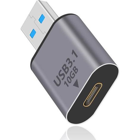 Adaptateur USB C - OTBACT - Femelle vers Mâle - 10Gbps - Charge Rapide - Alliage Aluminium