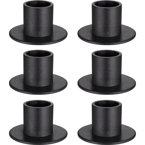 6PCS Chandeliers en Fer Noir, Bougeoirs Noirs de Table Décoratifs en Métal Rétro Rouillé, Fête, Les Rencontres, Saint-Valentin (1/5)