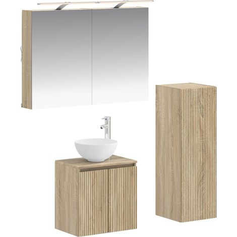 Bathroom Furniture Set 4 pcs Sonoma Oak vidaXL (1/5)