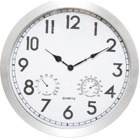 Horloge Murale Design "Outdoor" 40cm Argent (1/2)